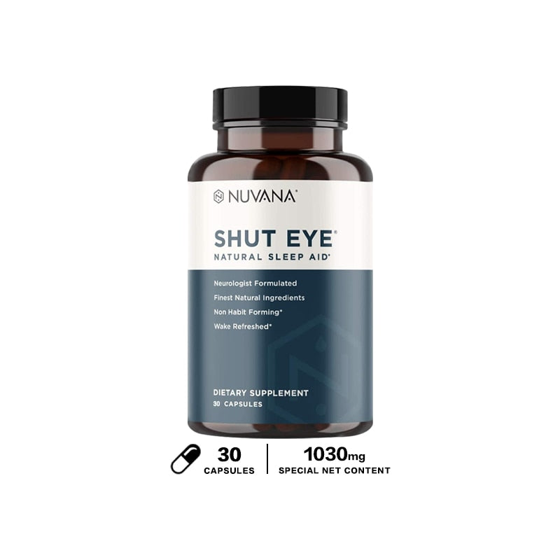 Shut Eye Natural Sleep Aid | Herbal Relaxation Supplement Made with Valerian Root, Melatonin, Chamomile, Magnesium
