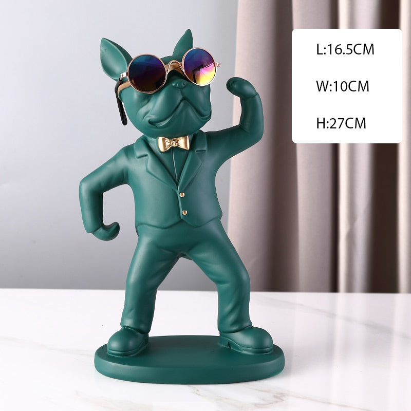 French Bulldog Wine Holder Nordic Live Room Sculpture office Dog Statue Table Decoration Dog Resin Statu Home Decor Ornament