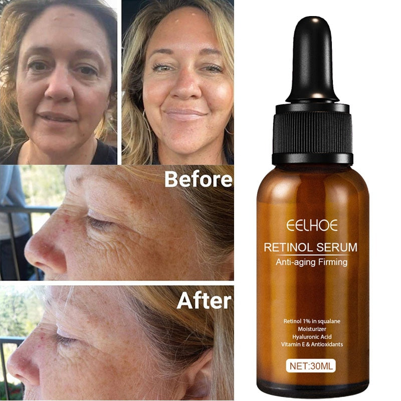 Retinol Anti Aging Removal Wrinkle Serum Firm Lift Fade Fine Lines Moisturizing Face Essence Skin Care Brighten Repair Cosmetic