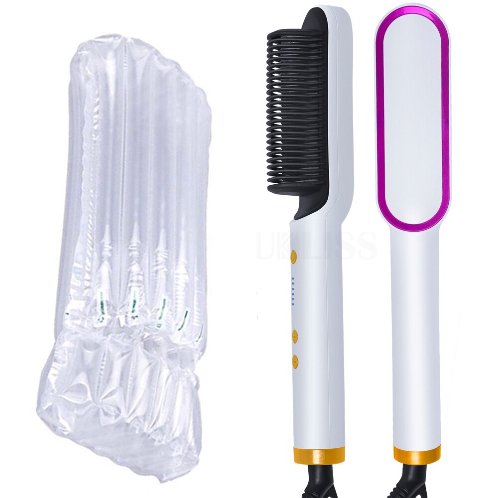 Professional Hair Straightener Brush Electric Hot Comb Curler Hair Iron Straightening Comb Men Beard Straightener Beard Brush