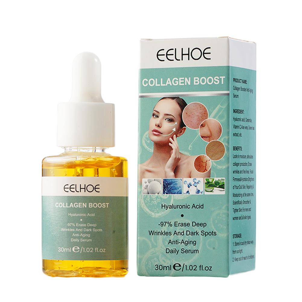 30ml Collagen Boost Face Serum Essence Anti Wrinkle Anti Aging Whitening Moisturizing Face Skin Care Wrinkle Remove Facial Serum