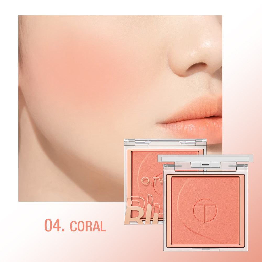 O.TWO.O Blush Makeup Palette 6 Colors Mineral Powder Long-lasting Natural Cheek Contour Tint Peach Pink Face Blusher Cosmetics