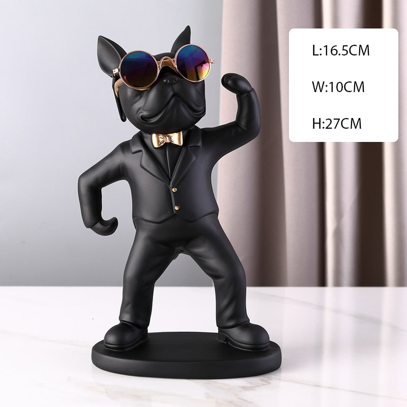 French Bulldog Wine Holder Nordic Live Room Sculpture office Dog Statue Table Decoration Dog Resin Statu Home Decor Ornament