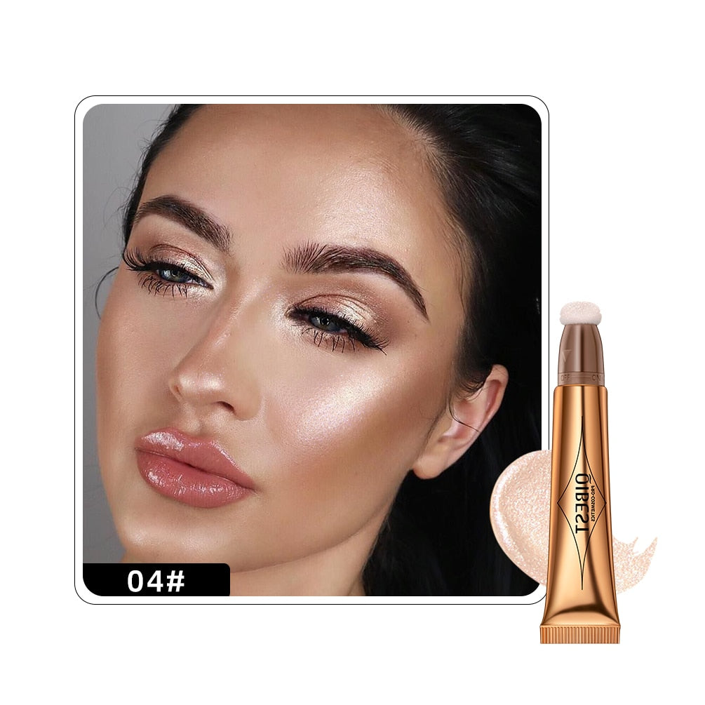 QIBEST Face Liquid Blusher Natural Cream Cheek Eye Tint Peach Blush Makeup Multi-use Stick Contour Blush Brighten Cheek Cosmetic