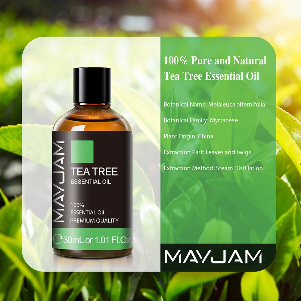 MAJYAM 30ml Pure Natural Tea Tree Essential Oils Diffuser Aromatic Oil Eucalyptus Mint Lemon Rosemary Cinnamon Lemongrass Oil