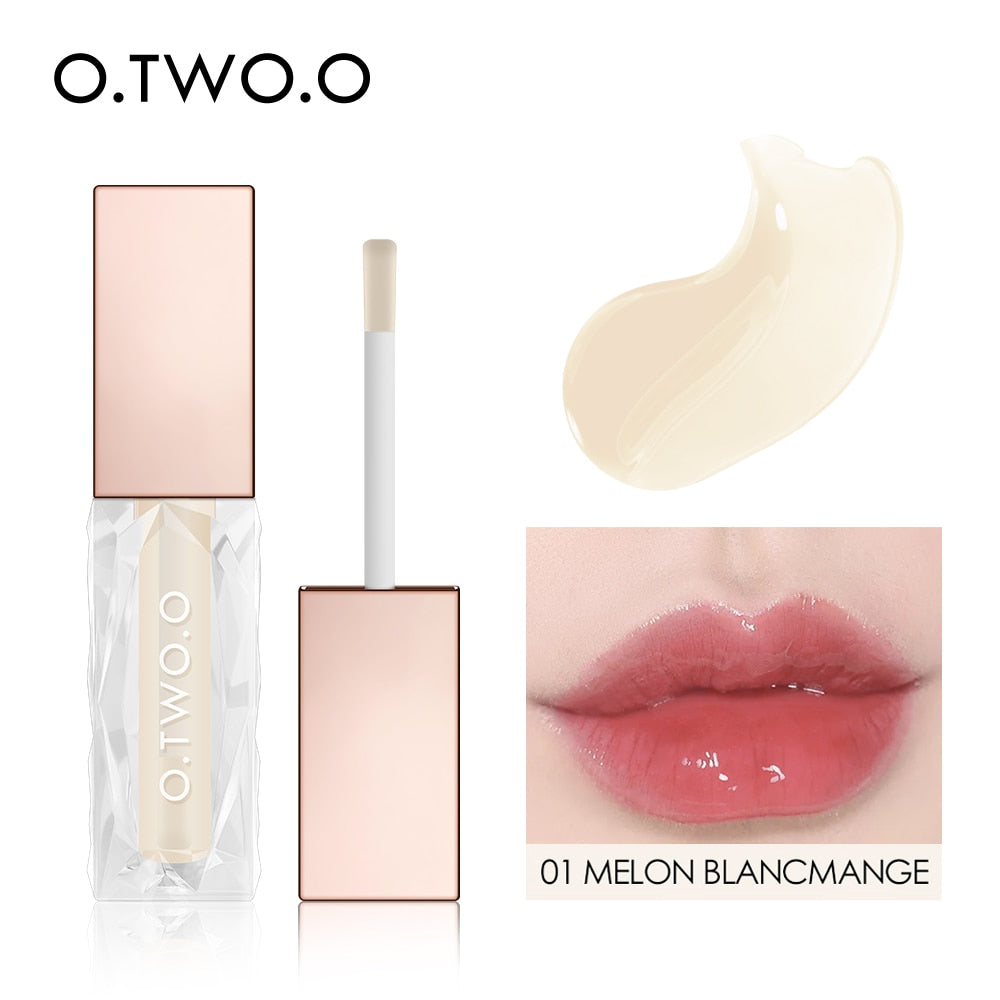 O.TWO.O Moisturizing Lip Tint Lip gloss Lip Oil 5 Crystal Colors Long-lasting Nutritious Makeup Sexy Plump Lip Glow Lip Plumper