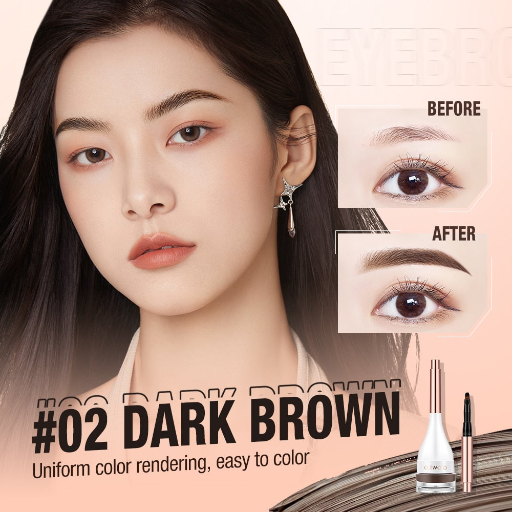 O.TWO.O Makeup Set 5pcs Eye Makeup Kit Eyebrow Pomade Lipstick Mascara Makeup Bag Waterproof Long Lasting Cosmetics for Women