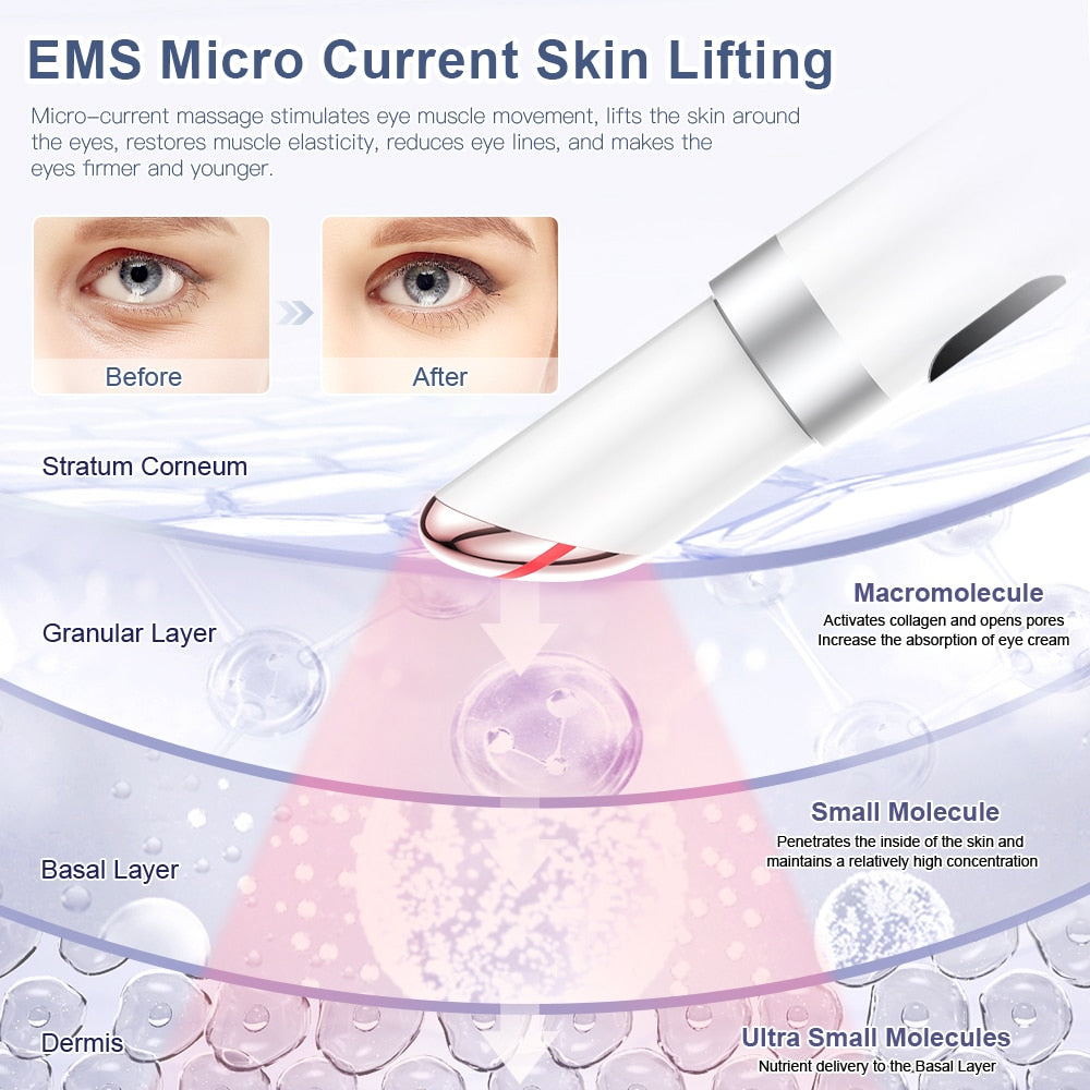 ANLAN EMS Electric Eye Massager Eye Skin Lift Anti Age Wrinkle Skin Care Tool Vibration 45℃ Hot Massage Relax Eyes Photo Therapy