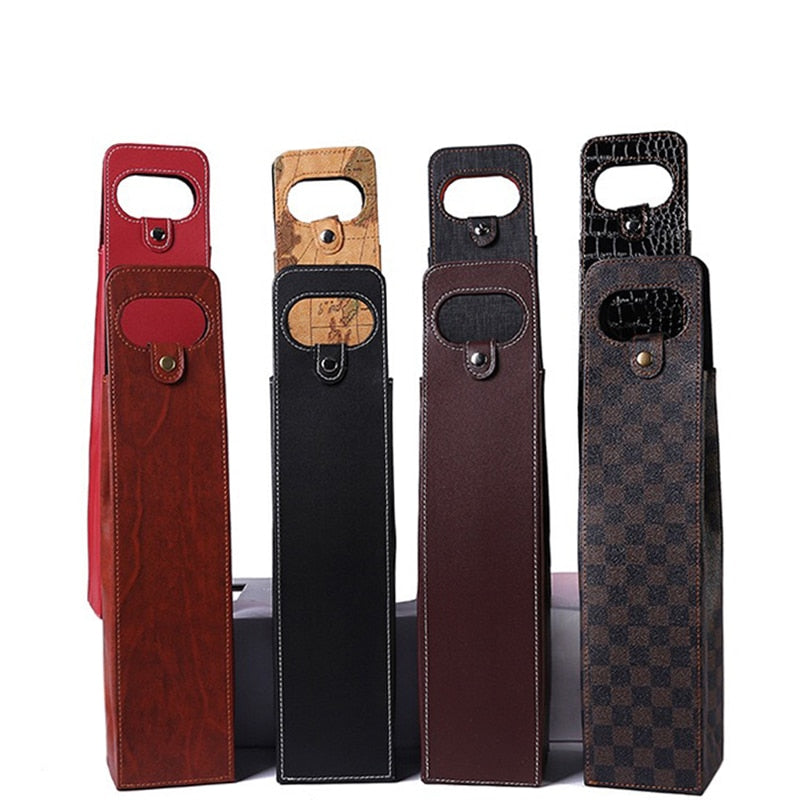Manufacturers Wholesale Wine Bags Of Wine Packaging Gift Boxes Red Wine Only Leather Box Red Black Brown