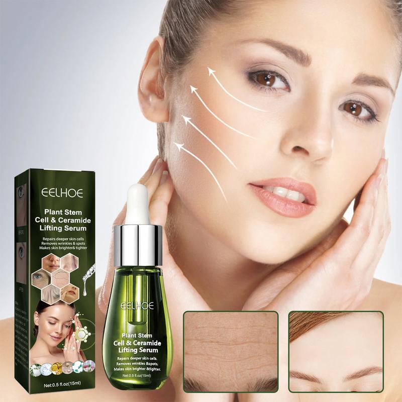 Face Serum Plant Stem Cell &amp; Ceramide Lifting Natural Skin Lightening Essence Repair Damaged Skin Reduce Fine Lines &amp; Wrinkles