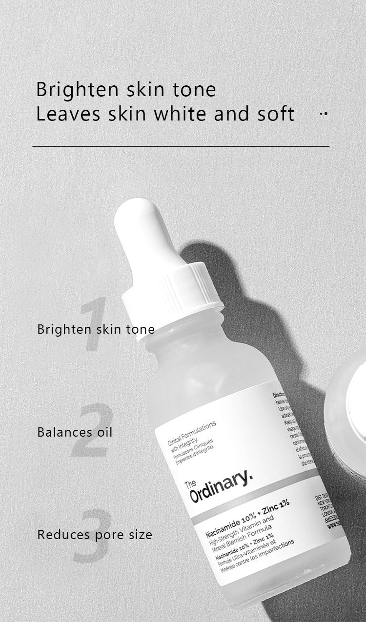 Korean skin care products 10% nicotinamide + 1% zinc Amine zinc three control essence beauty health Glow brighten oil control