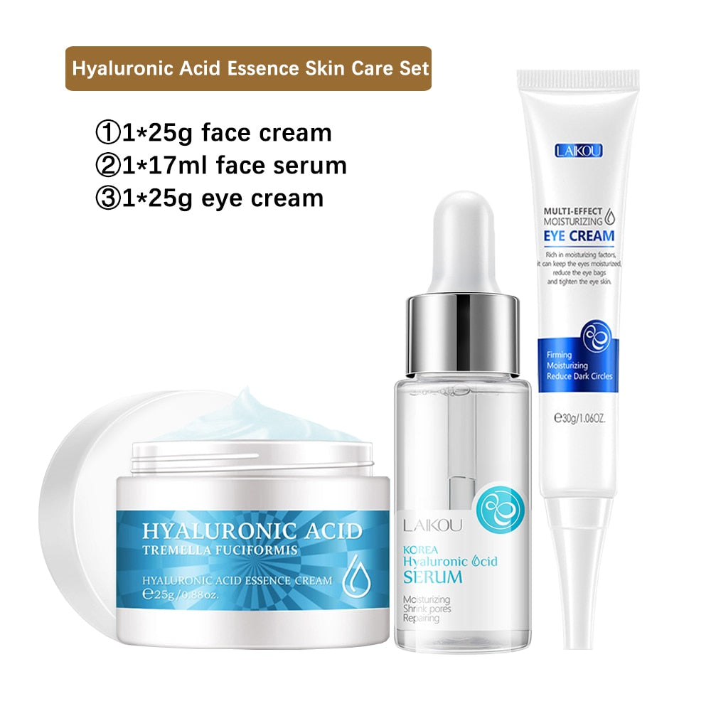 24K Gold Snail Nourishing Face Serum Facial Cream Firming Skincare Set Eye Cream Beauty  Facial Essence Korean Skin Care Product