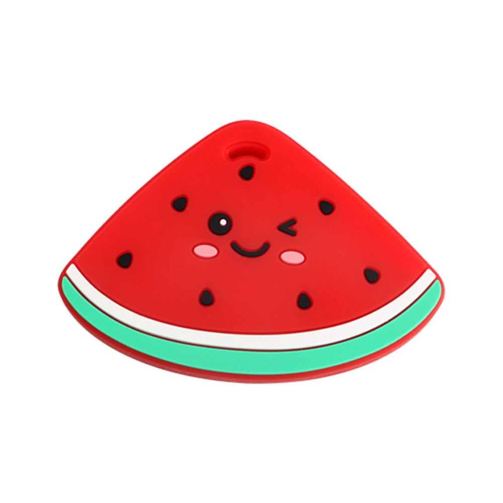 Kovict 1pc Silicone Teether Baby Cartoon Durian Watermelon Avocado Fruit Sushi Pendants DIY Baby Chewing Teether Pacifier Chain