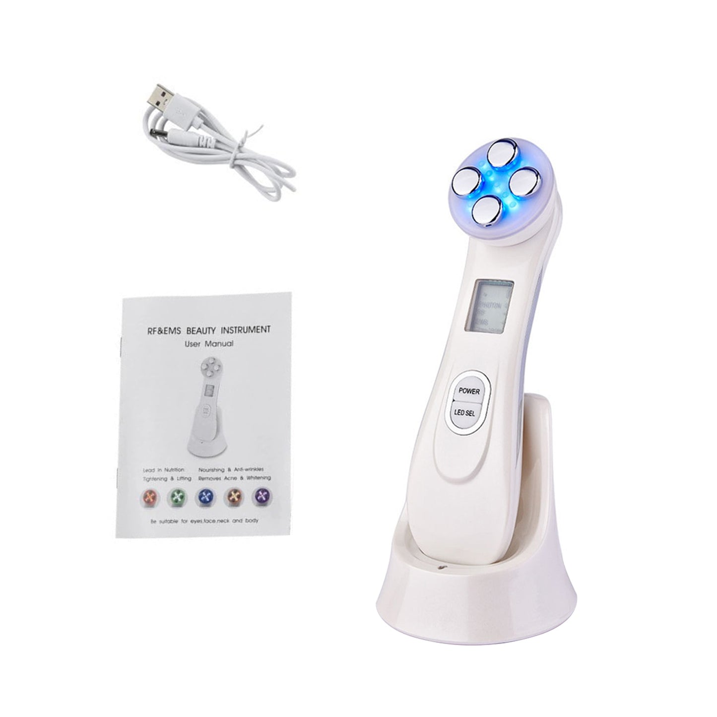 EMS&amp;RF Facial Radiofrequency Lifting Machine Face Spa Massager 5 in 1 Beauty Devices LED Photon Skin Rejuvenation Mesotherapy