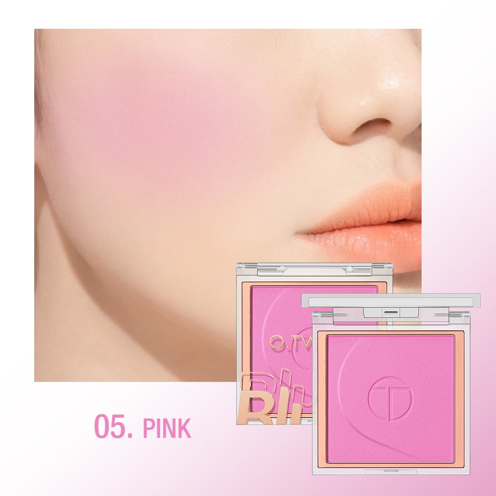O.TWO.O Blush Makeup Palette 6 Colors Mineral Powder Long-lasting Natural Cheek Contour Tint Peach Pink Face Blusher Cosmetics