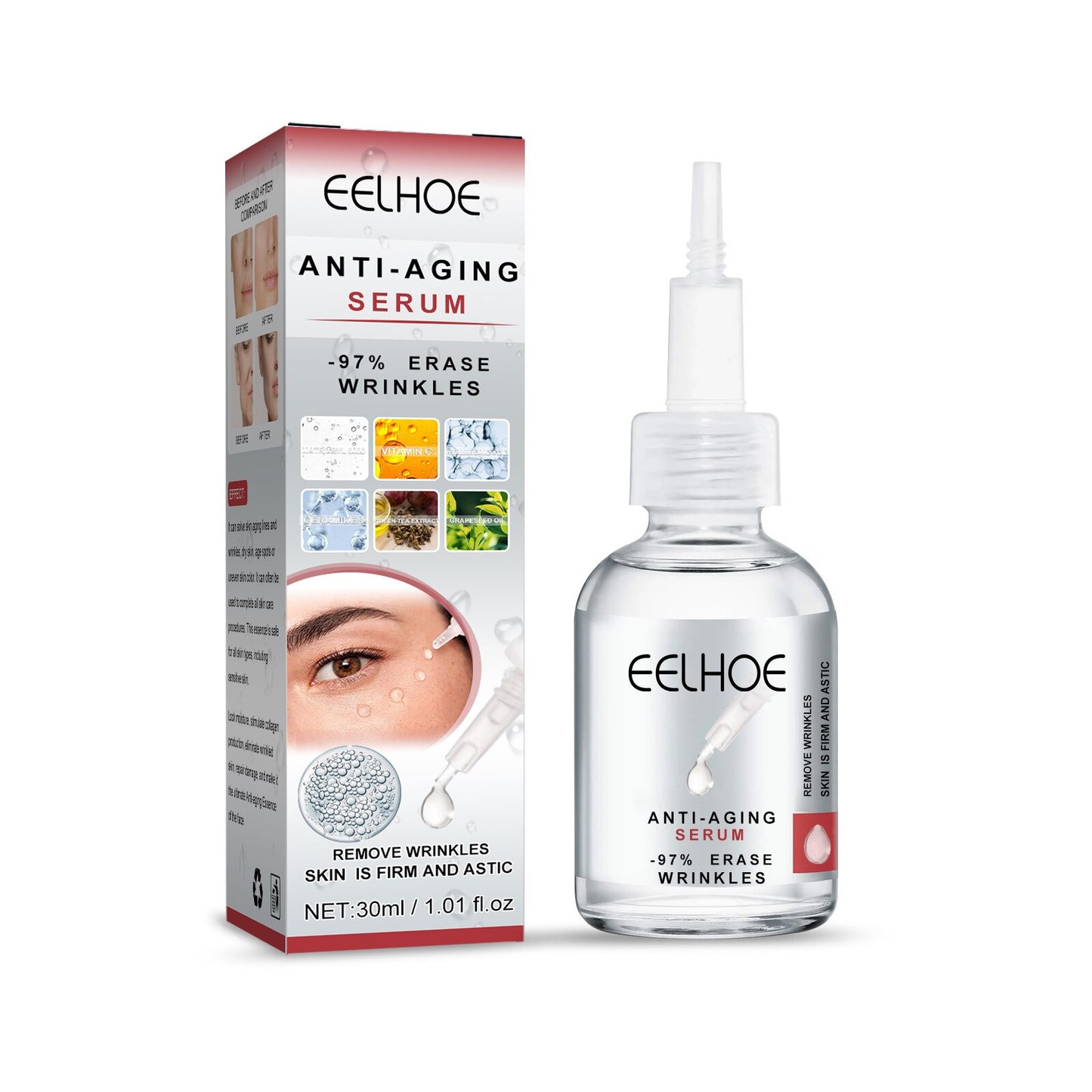 30ml Ceramides Anti-Wrinkle Essence Moisturizing Lightening Fine Lines Lifting and Firming Skin Care Facial Serum Korean Product