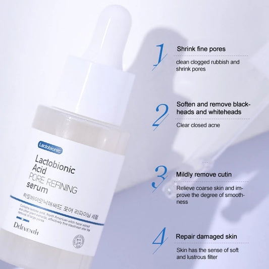 Lactobionic Acid Pore Shrink Face Serum Hyaluronic Acid Moisturizing Nourish Essence Firming Brighten Korean Skin Care Products