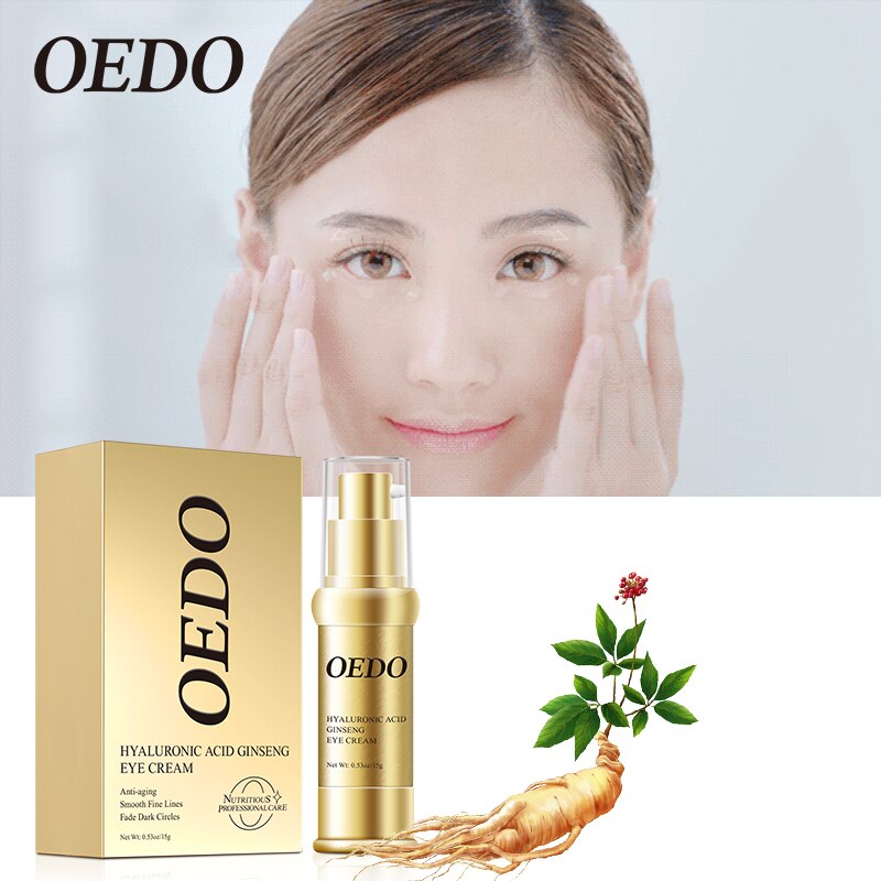 Face Hyaluronic Acid Ginseng Eye Cream Skin Care Anti-Puffiness Dark Circle Anti-Aging Moisturizing Whitening Eye Cream Serum