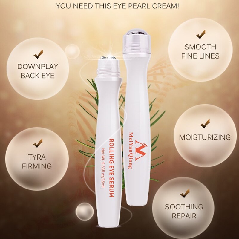 Wrinkle Removal Eye Serum Fade Fine Lines Eye Bags Remove Dark Circles Puffiness Roller Massager Moisturizing Essence Skin Care