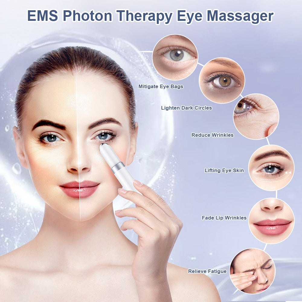 ANLAN EMS Electric Eye Massager Eye Skin Lift Anti Age Wrinkle Skin Care Tool Vibration 45℃ Hot Massage Relax Eyes Photo Therapy