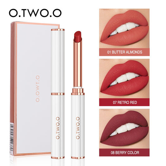 O.TWO.O Matte lipstick long lasting 24h No Transfer Lip Tint Waterproof Lip Balm Moisture Nude 6g Lip Gloss For Woman Makeup