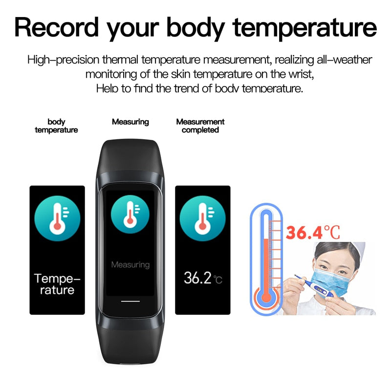 Trosmart C60 Smart Watch Women Sport Fitness Watch For Android iOS Waterproof Body Temperature Heart Rate Monitor Smartwatch Men