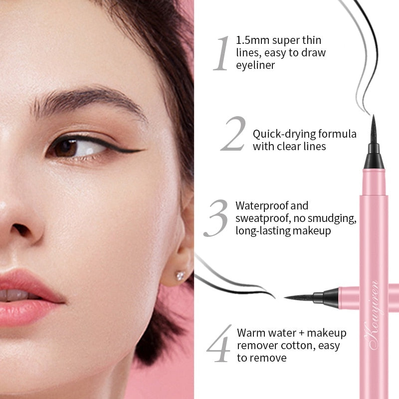 Lemooc Black Liquid Eyeliner Eye Make Up Super Waterproof Long Lasting Eye Liner Easy to Wear Eyes Makeup Cosmetics Tools