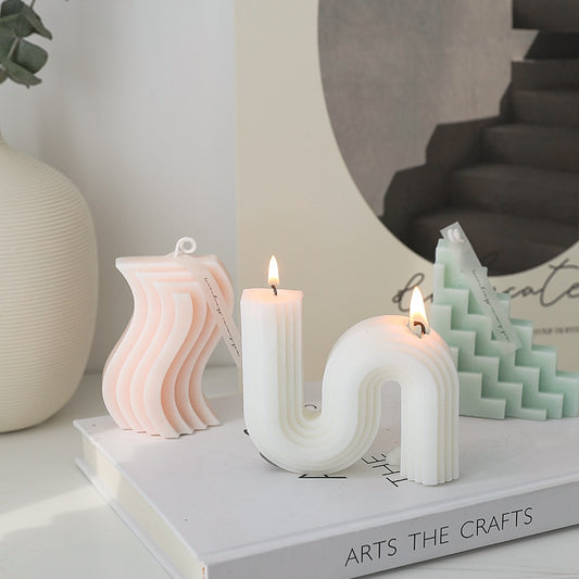 Handmade Candle Geometric Shape Scented Candles Craft Ornament Fragrance Candle Romantic Dinner Wedding Home Decoration Supplies