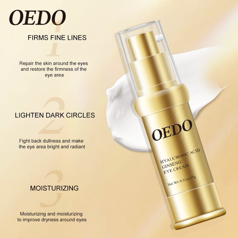 Face Hyaluronic Acid Ginseng Eye Cream Skin Care Anti-Puffiness Dark Circle Anti-Aging Moisturizing Whitening Eye Cream Serum