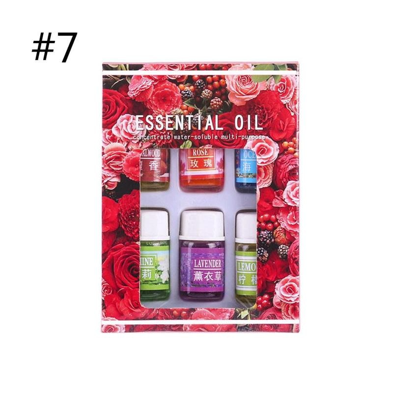 6pcs/set Pure Herbal Essential Oils Aromatherapy Diffusers Massage Relax Fragrances Oil Rose Lavender Lemon Essential Aroma Oils