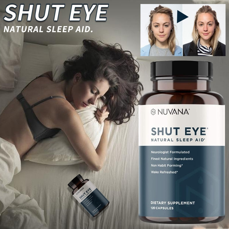 Shut Eye Natural Sleep Aid | Herbal Relaxation Supplement Made with Valerian Root, Melatonin, Chamomile, Magnesium