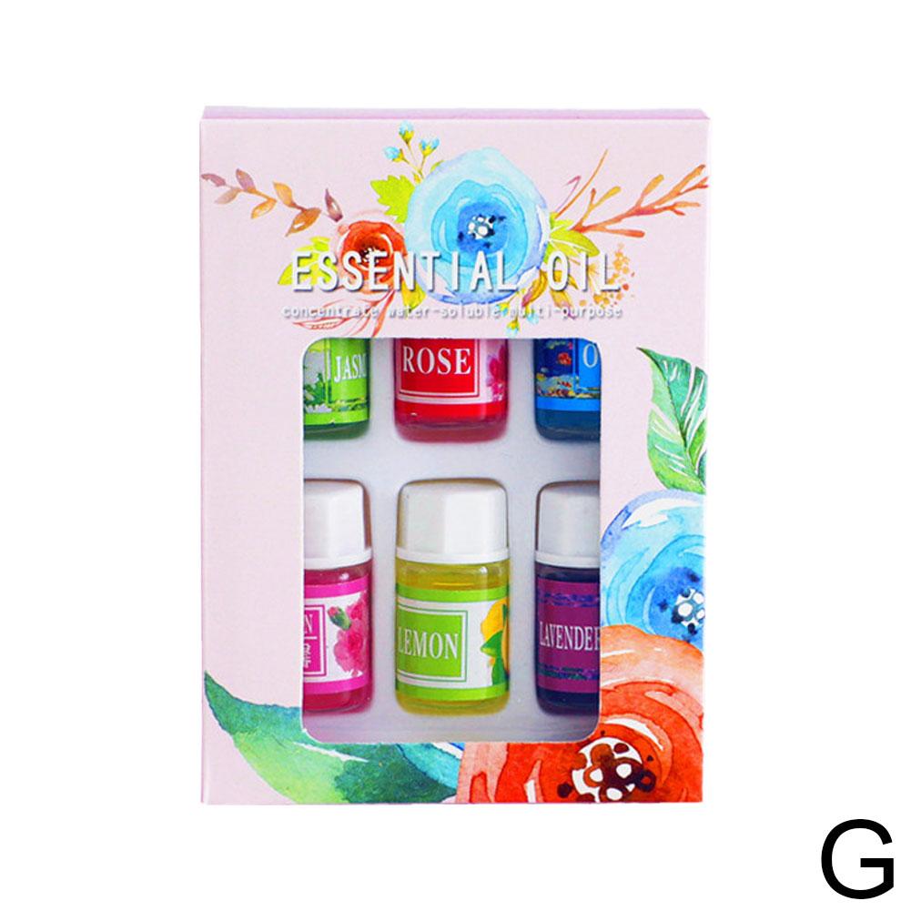 6pcs/set Pure Herbal Essential Oils Aromatherapy Diffusers Massage Relax Fragrances Oil Rose Lavender Lemon Essential Aroma Oils