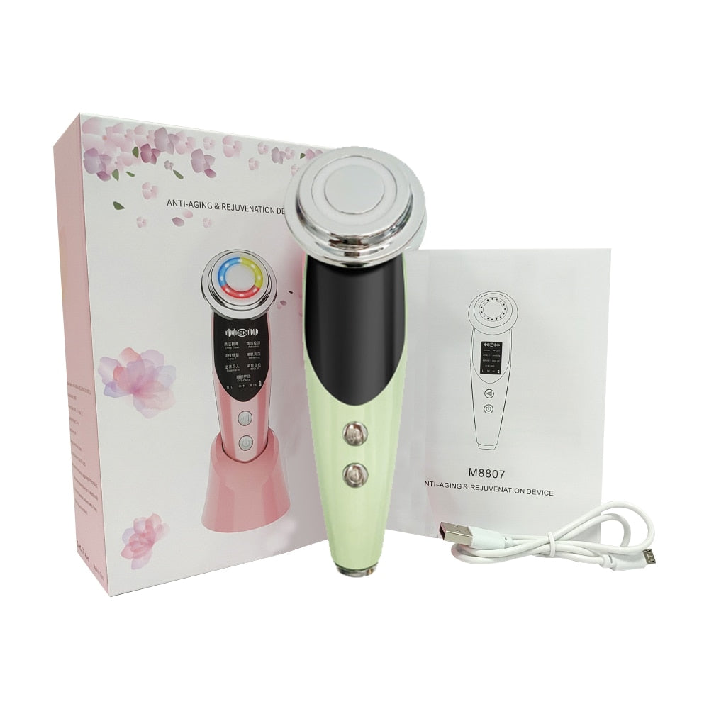 7 in 1 Face Lift Devices EMS RF Microcurrent Skin Rejuvenation Facial Massager Light Therapy Anti Aging Wrinkle Beauty Apparatus