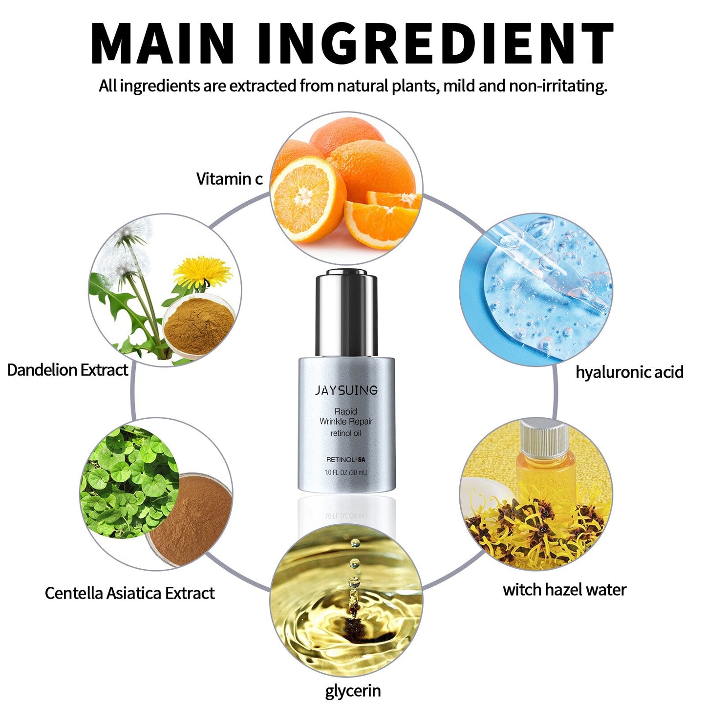 Retinol Anti Aging Removal Wrinkle Serum Firm Lift Fade Fine Lines Moisturizing Face Essence Skin Care Brighten Repair Cosmetic
