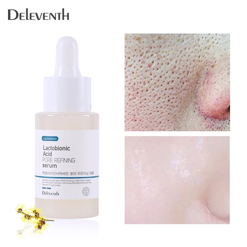 Lactobionic Acid Pore Shrink Face Serum Hyaluronic Acid Moisturizing Nourish Essence Firming Brighten Korean Skin Care Products