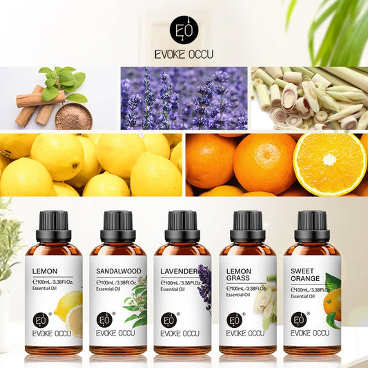 100ML Essential Oils Vanilla Eucalyptus Jasmine Rose Lavender Sweet Orange Rosemary Peppermint Tea Tree Bergamot for Diffuser