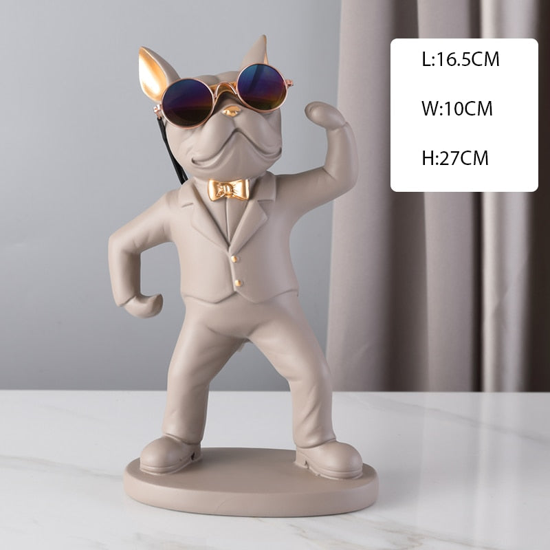 French Bulldog Wine Holder Nordic Live Room Sculpture office Dog Statue Table Decoration Dog Resin Statu Home Decor Ornament