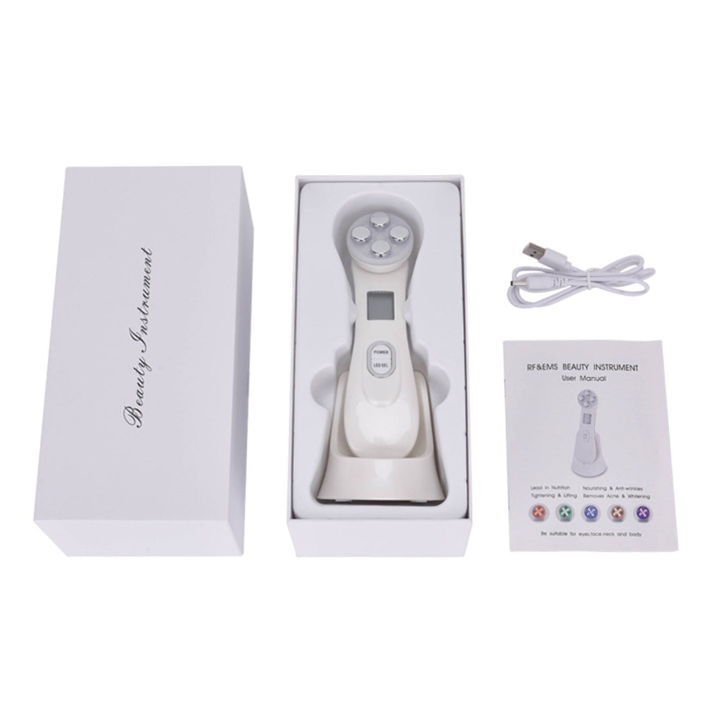 EMS&amp;RF Facial Radiofrequency Lifting Machine Face Spa Massager 5 in 1 Beauty Devices LED Photon Skin Rejuvenation Mesotherapy