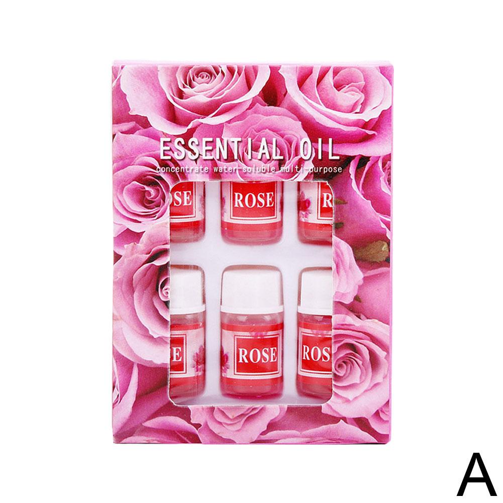 6pcs/set Pure Herbal Essential Oils Aromatherapy Diffusers Massage Relax Fragrances Oil Rose Lavender Lemon Essential Aroma Oils