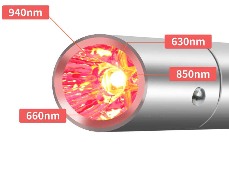 Red Light Therapy LED Infrared Acne Treatment Firm Skin Anti-aging Wrinkles Laser Pointer Laser Acne Pen EMS Facial Care
